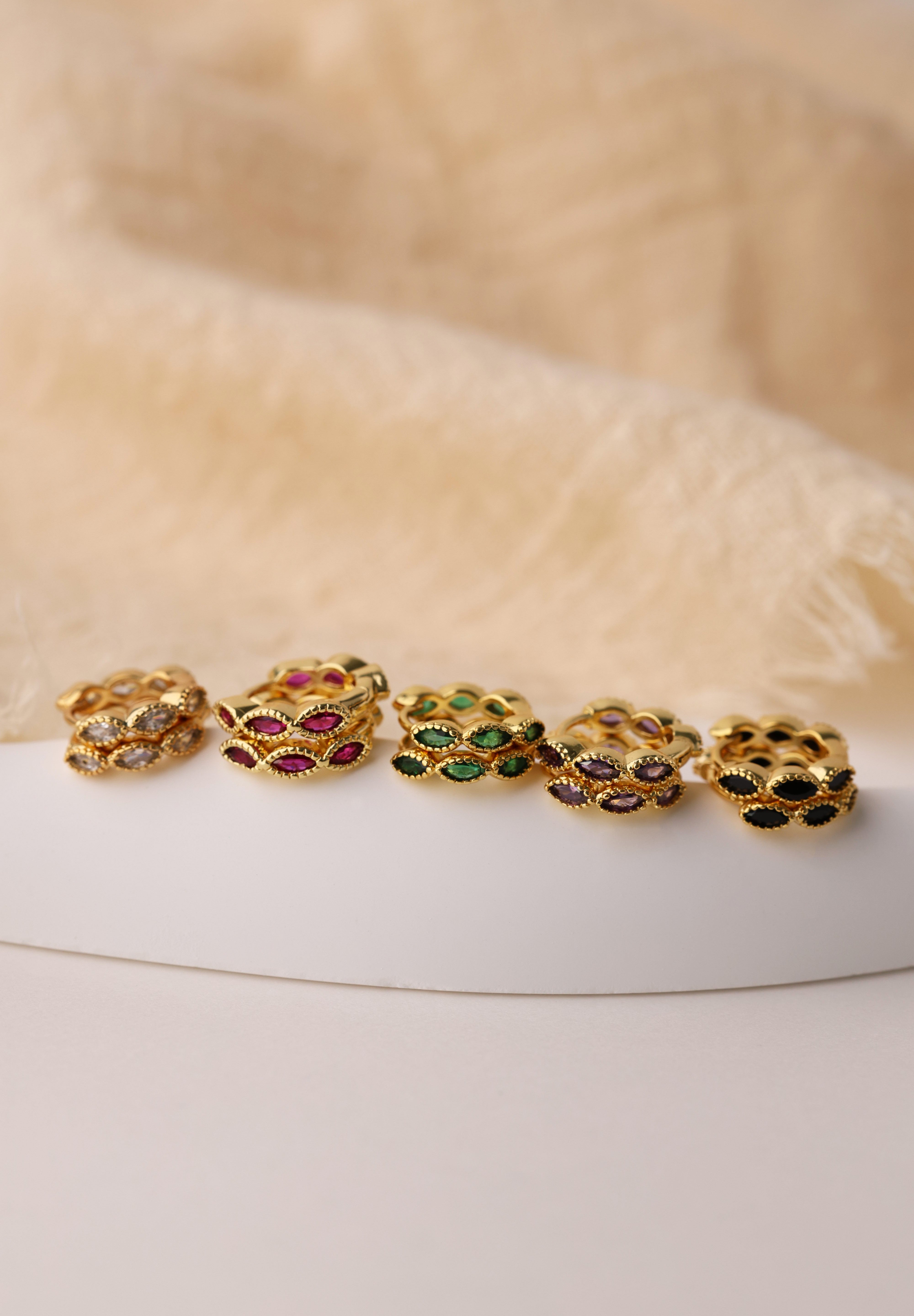 Marquise Gold Hoop Earring