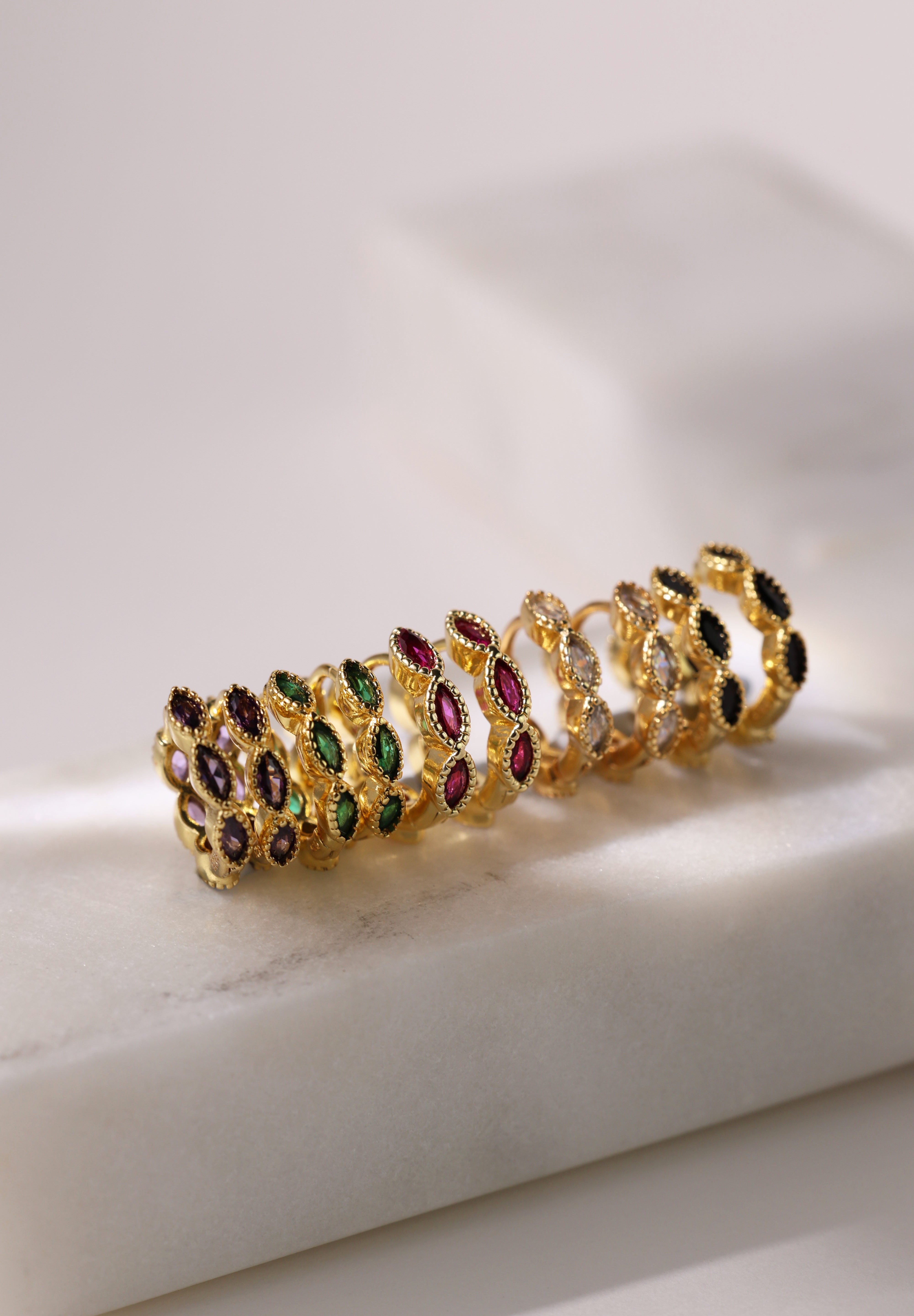 Marquise Gold Hoop Earring