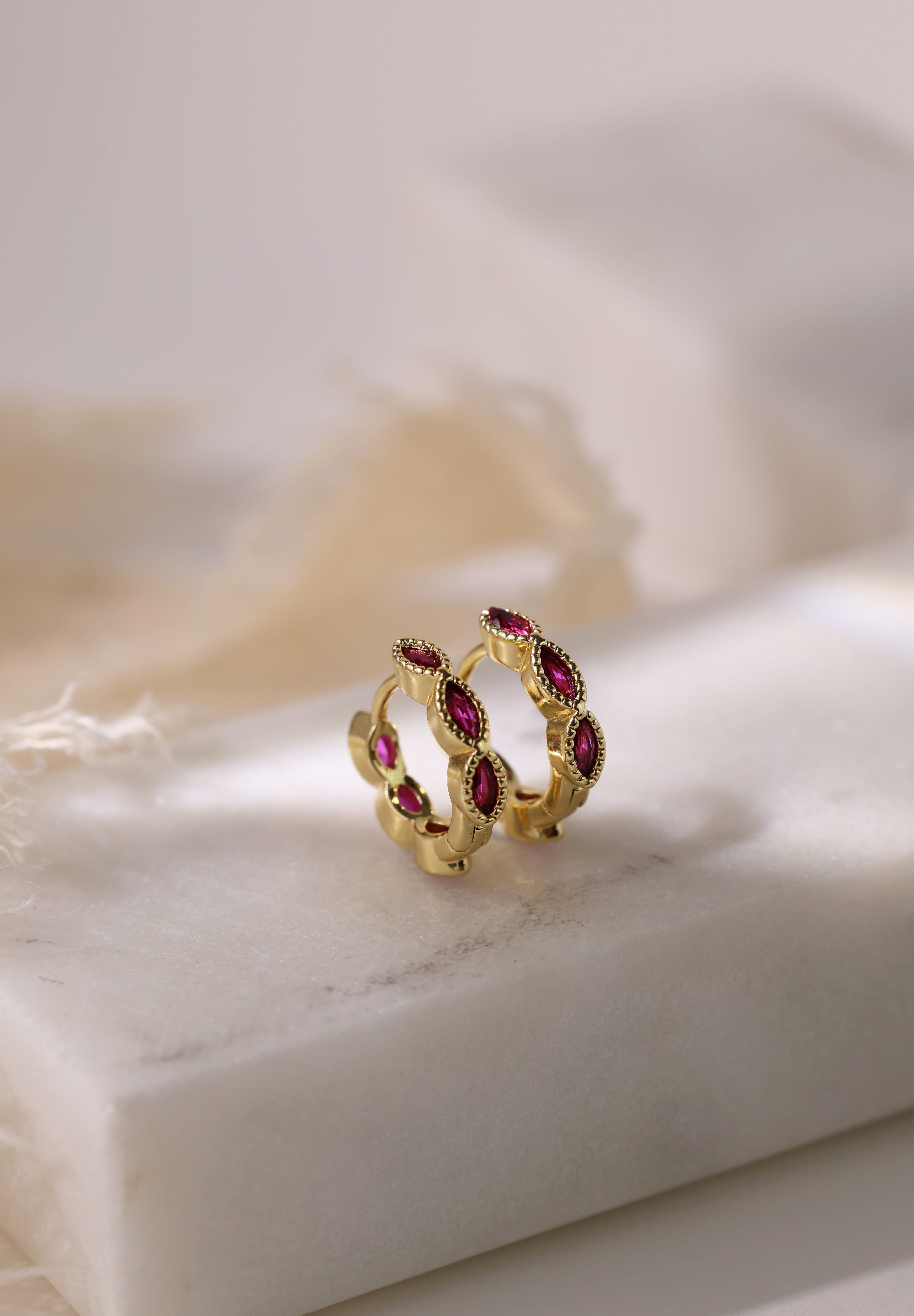 Marquise Gold Hoop Earring