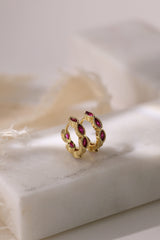 Marquise Gold Hoop Earring