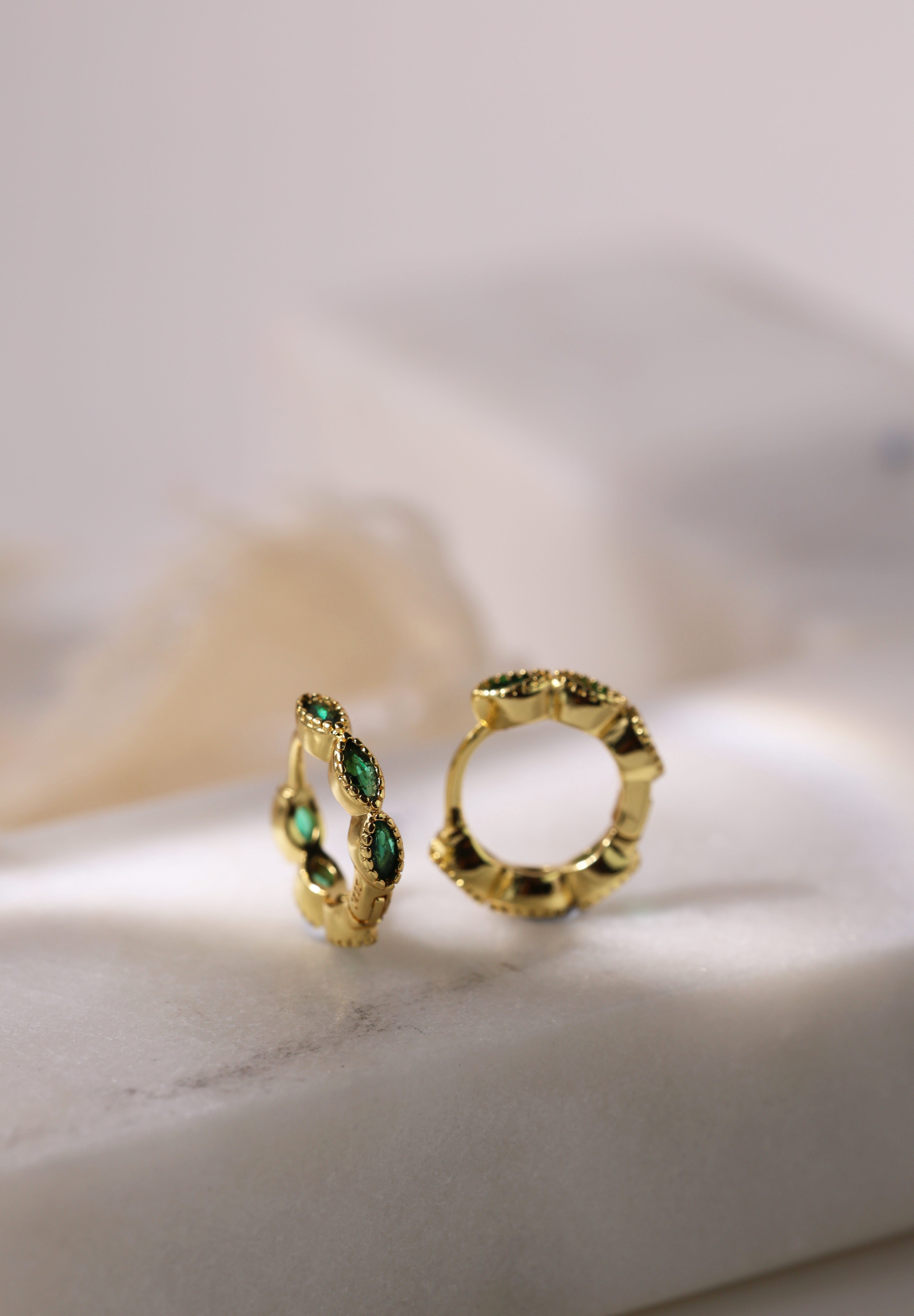 Marquise Gold Hoop Earring
