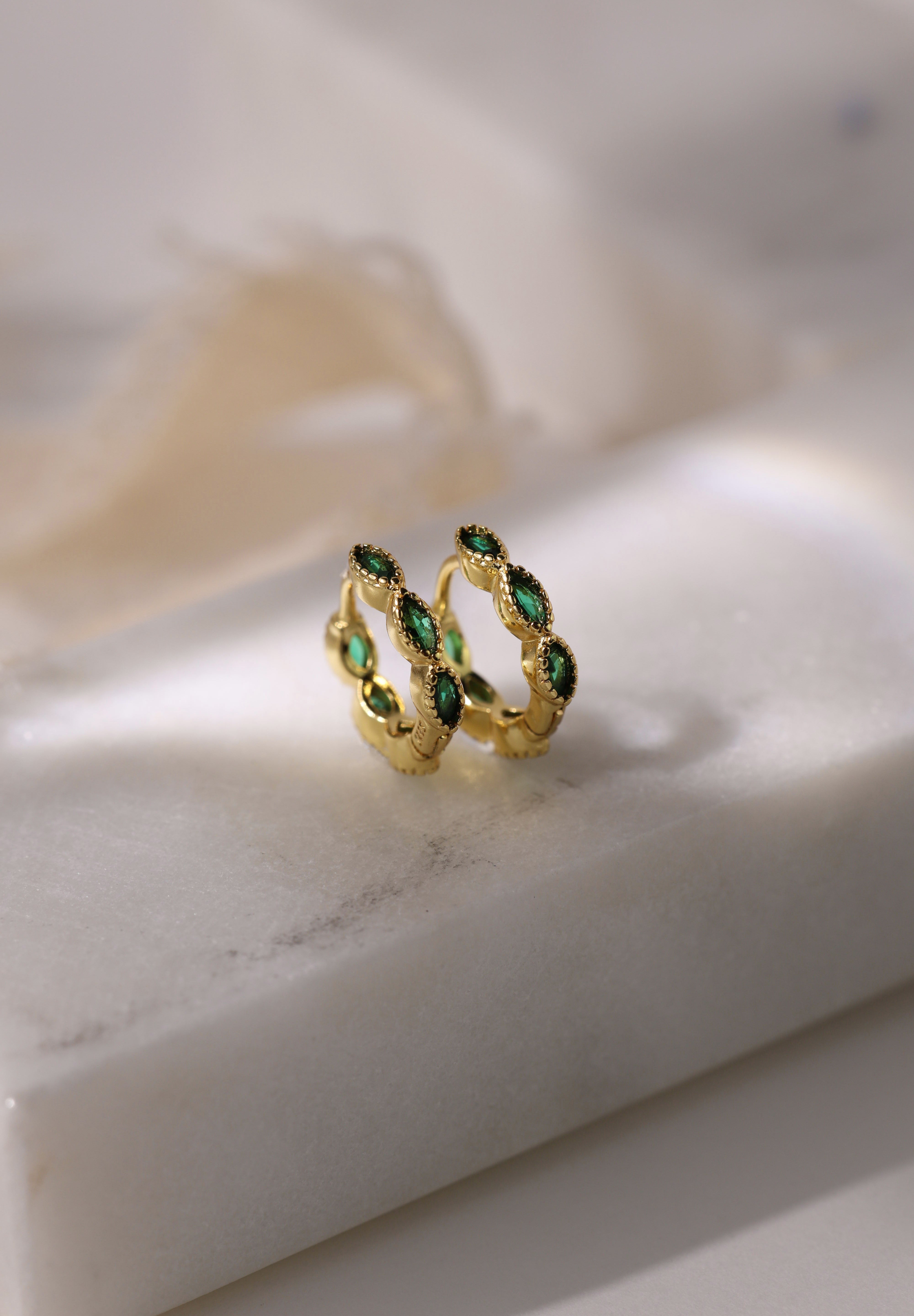 Marquise Gold Hoop Earring