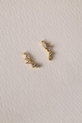 1 Piece Ball Screw Back Zircon Piercing 925 Sterling Silver with 18k gold plated Stud Earrings.
