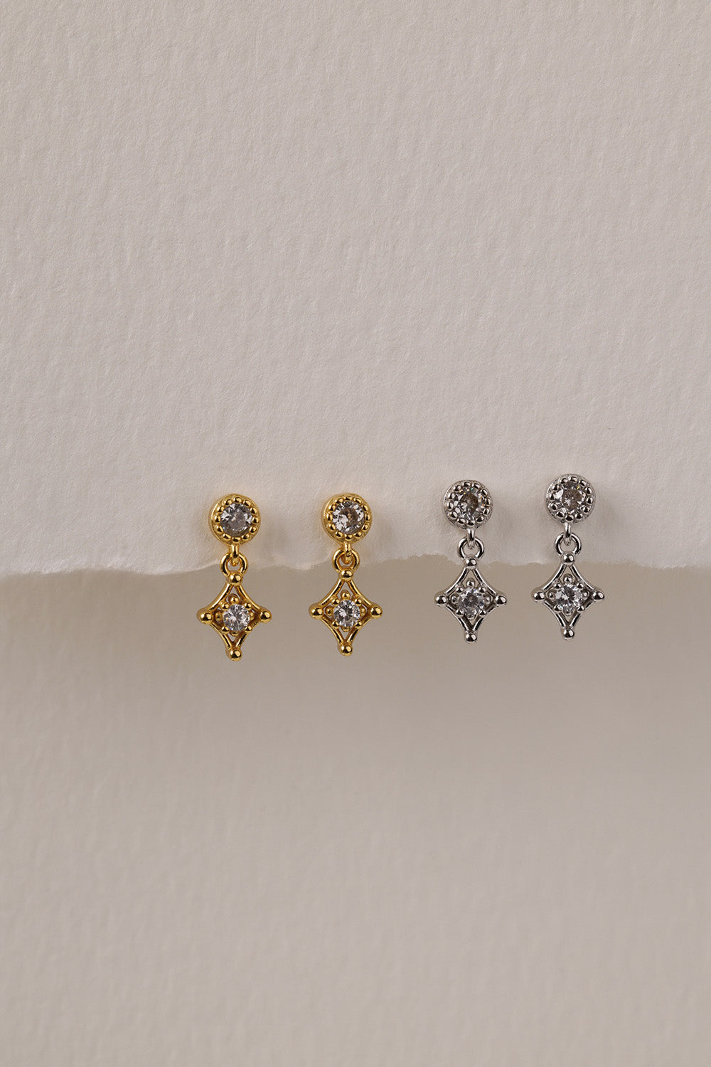 Bella Dangle Stud Earrings SILVER