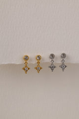 Bella Dangle Stud Earrings SILVER
