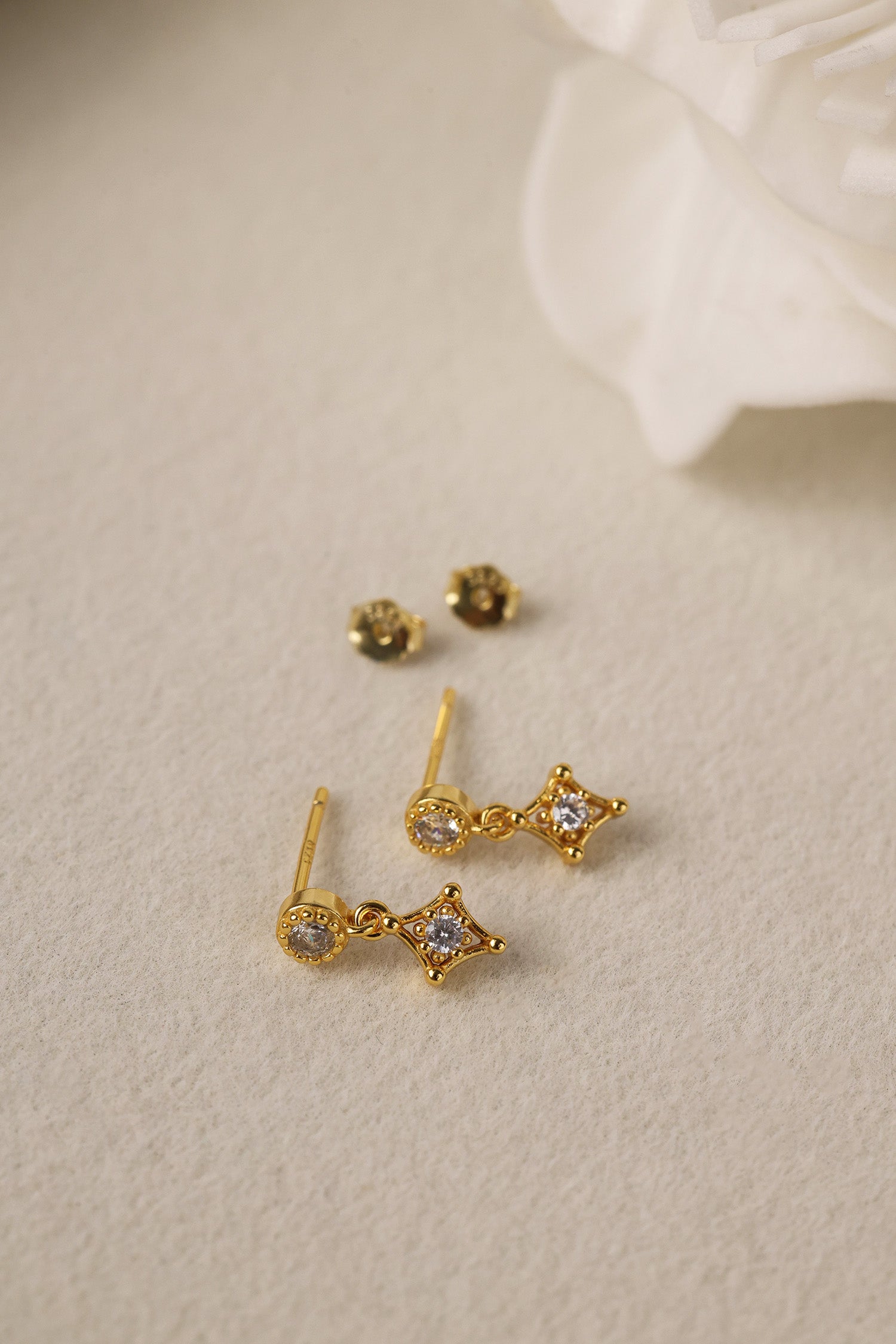 Bella Dangle Stud Earrings GOLD