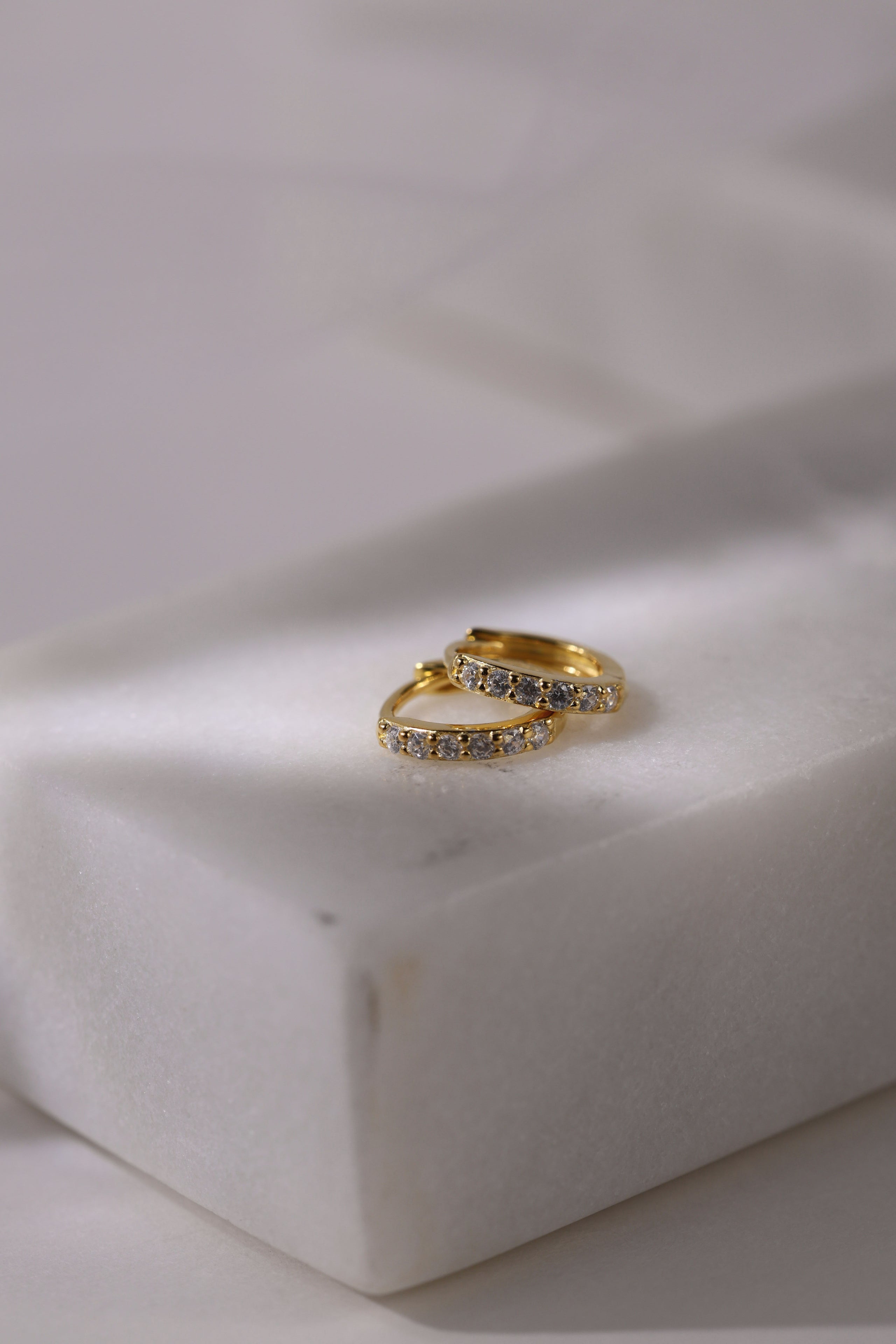 Suni Everyday Stacking - Sterling Silver A. 8mm Pave Gold