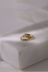 Suni Everyday Stacking - Sterling Silver A. 8mm Pave Gold