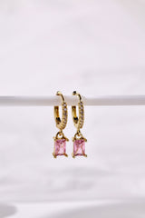 Baguette Dangle Earrings 4mm