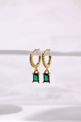 Baguette Dangle Earrings 4mm