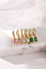 Baguette Dangle Earrings 4mm