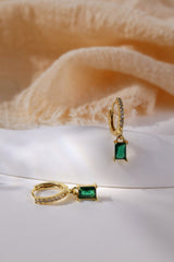 Baguette Dangle Earrings 4mm
