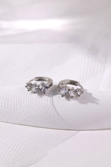 Feyglow 3 CZ Hoop Earrings Silver