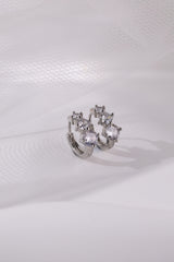 Feyglow 3 CZ Hoop Earrings Silver