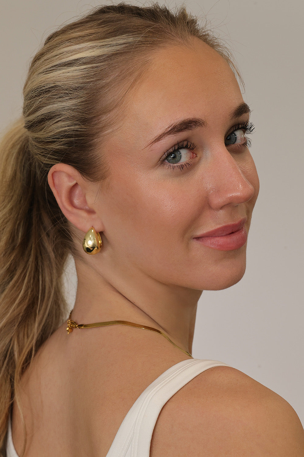 Aurora Big Chunky Gold Hoop Earrings 1.4cm Thick