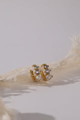 Feyglow 3 CZ Hoop Earrings GOLD