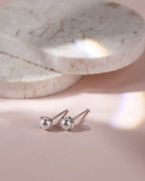 Pearl Stud SILVER Earrings 4mm