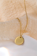 Birth Flower Pendant Gold Necklace - Stainless Steel