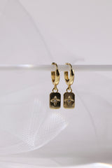 Faylinn Gold Square Dangle Earrings