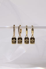 Faylinn Gold Square Dangle Earrings