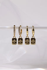 Faylinn Silver Square Dangle Earrings