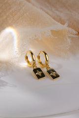 Faylinn Gold Square Dangle Earrings