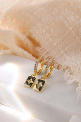 Faylinn Gold Square Dangle Earrings