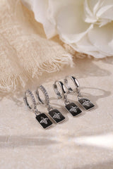 Faylinn Silver Square Dangle Earrings