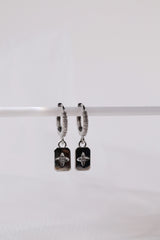 Faylinn Silver Square Dangle Earrings