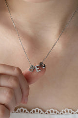 Pari Custom A-Z Letter Pendant Necklace SILVER - Stainless Steel