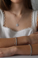 Lanette Diamond CZ Tennis Bracelet Silver