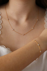 Blooming Grace Sterling Silver Necklace- Gold