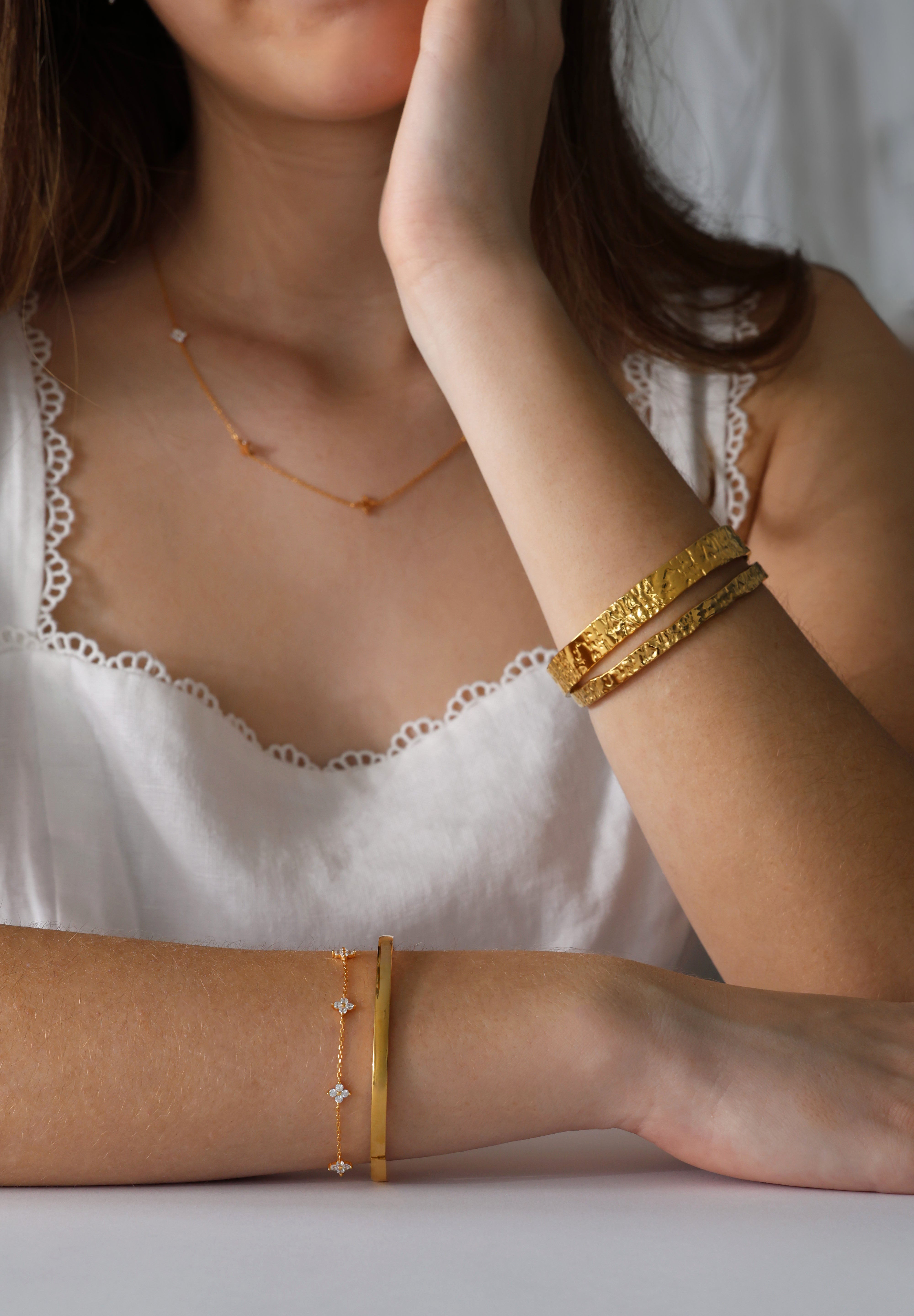 4 Clover Bracelet- Gold Plated Sterling Silver