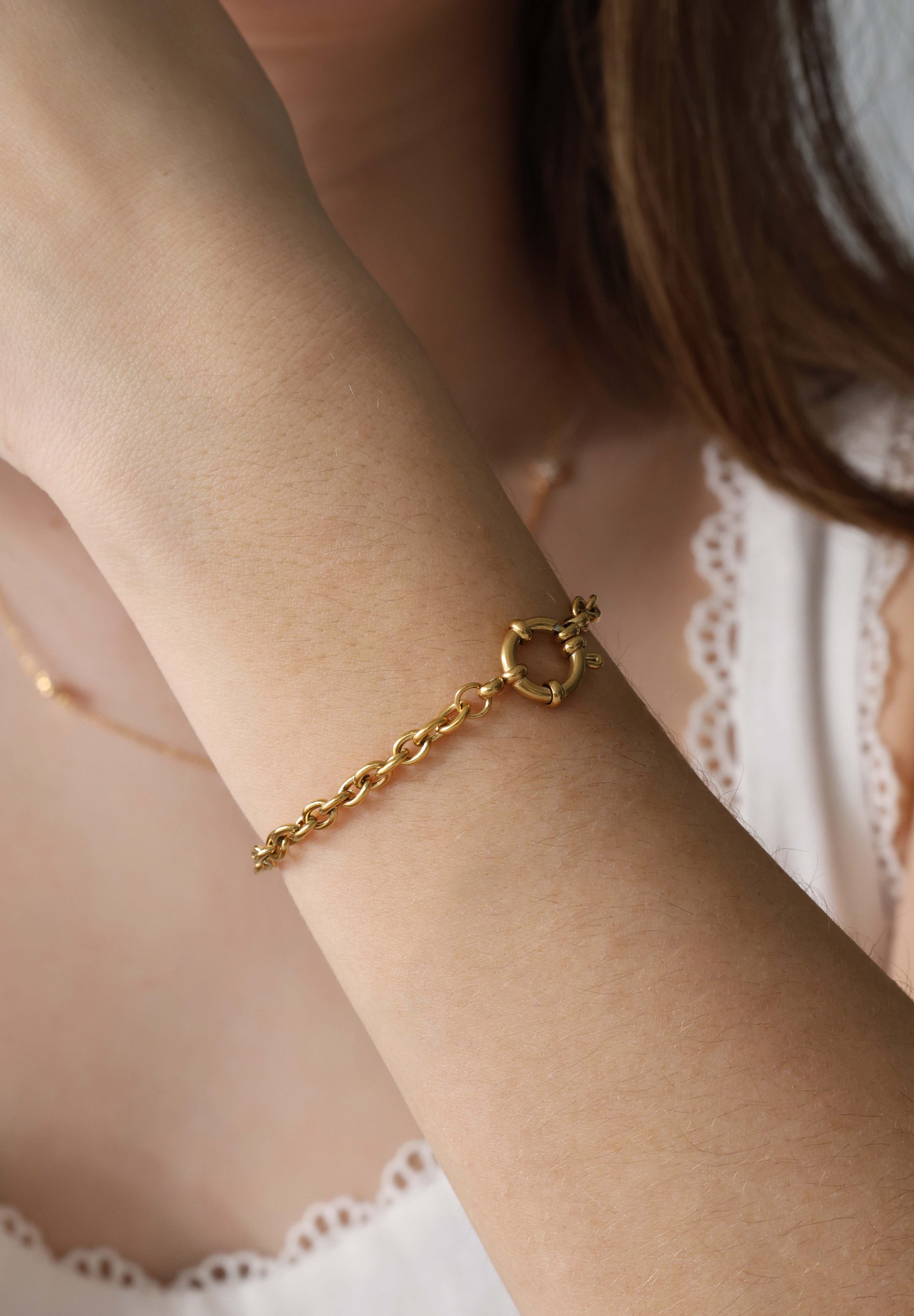 Rosetta Bold Gold Chain Bracelet - Stainless Steel
