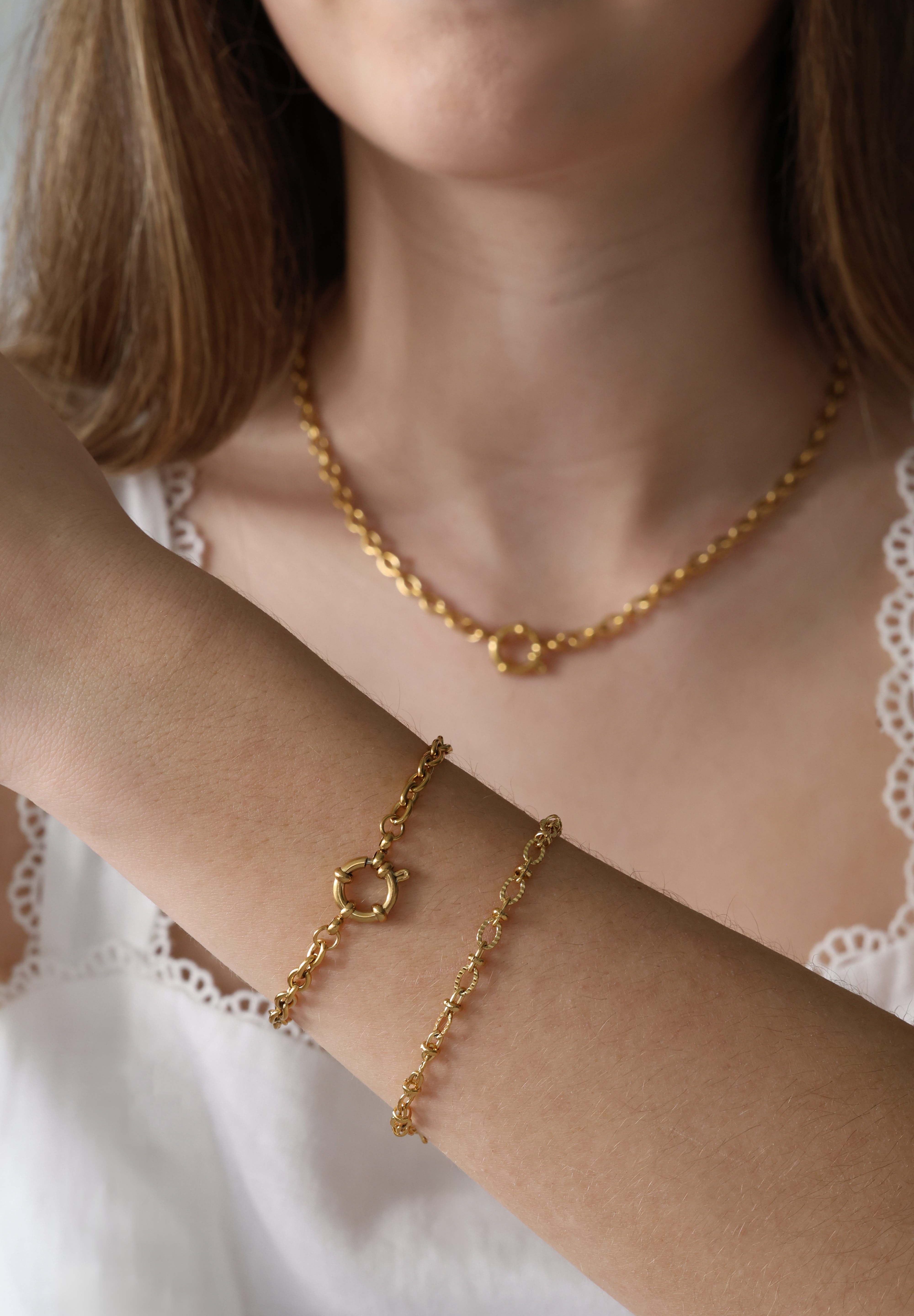 Elowen's Whisper Gold Chain Bracelet - Stainless Steel