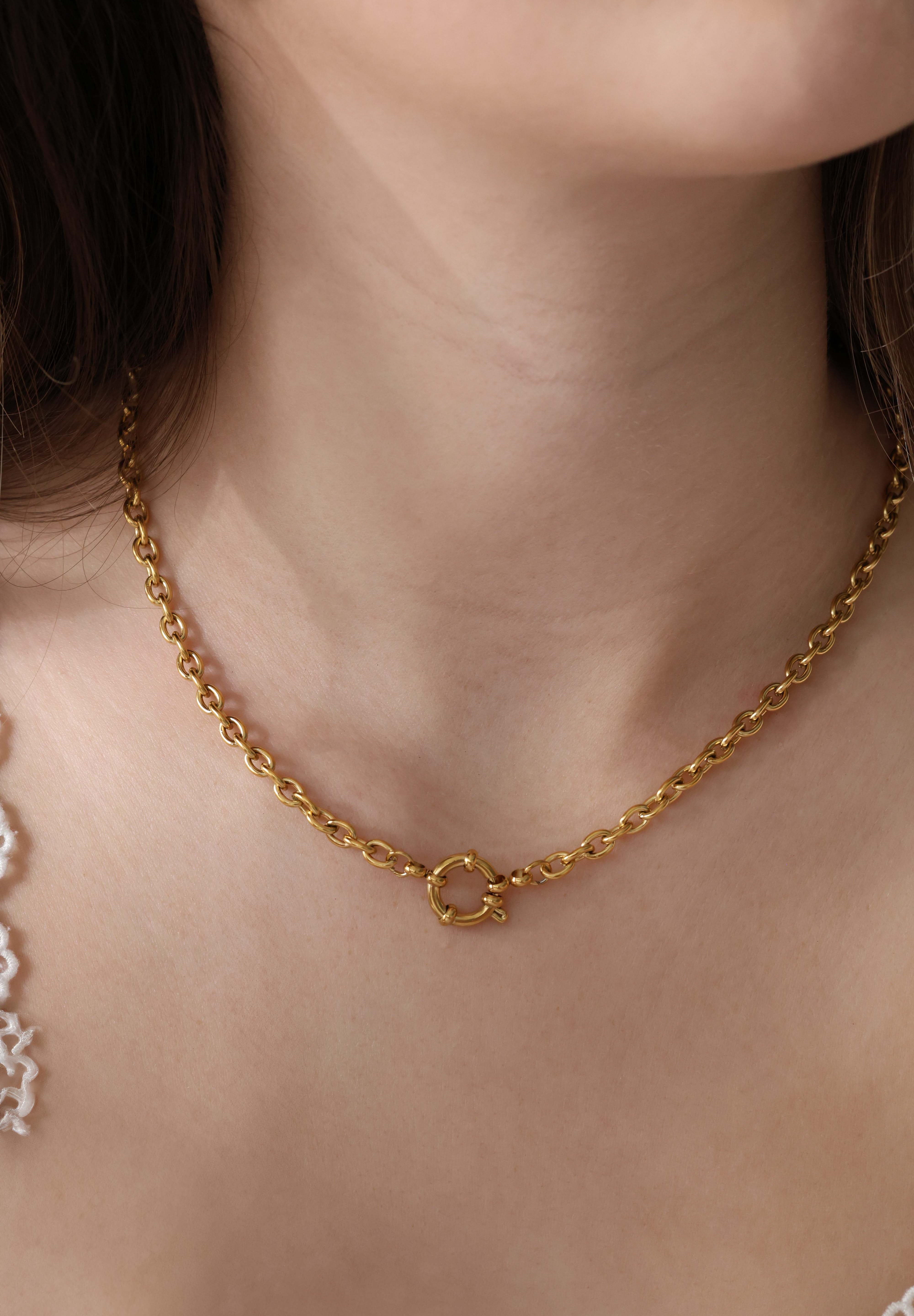 Rosetta Bold Chain Necklace + Bracelet - Stainless Steel Necklace