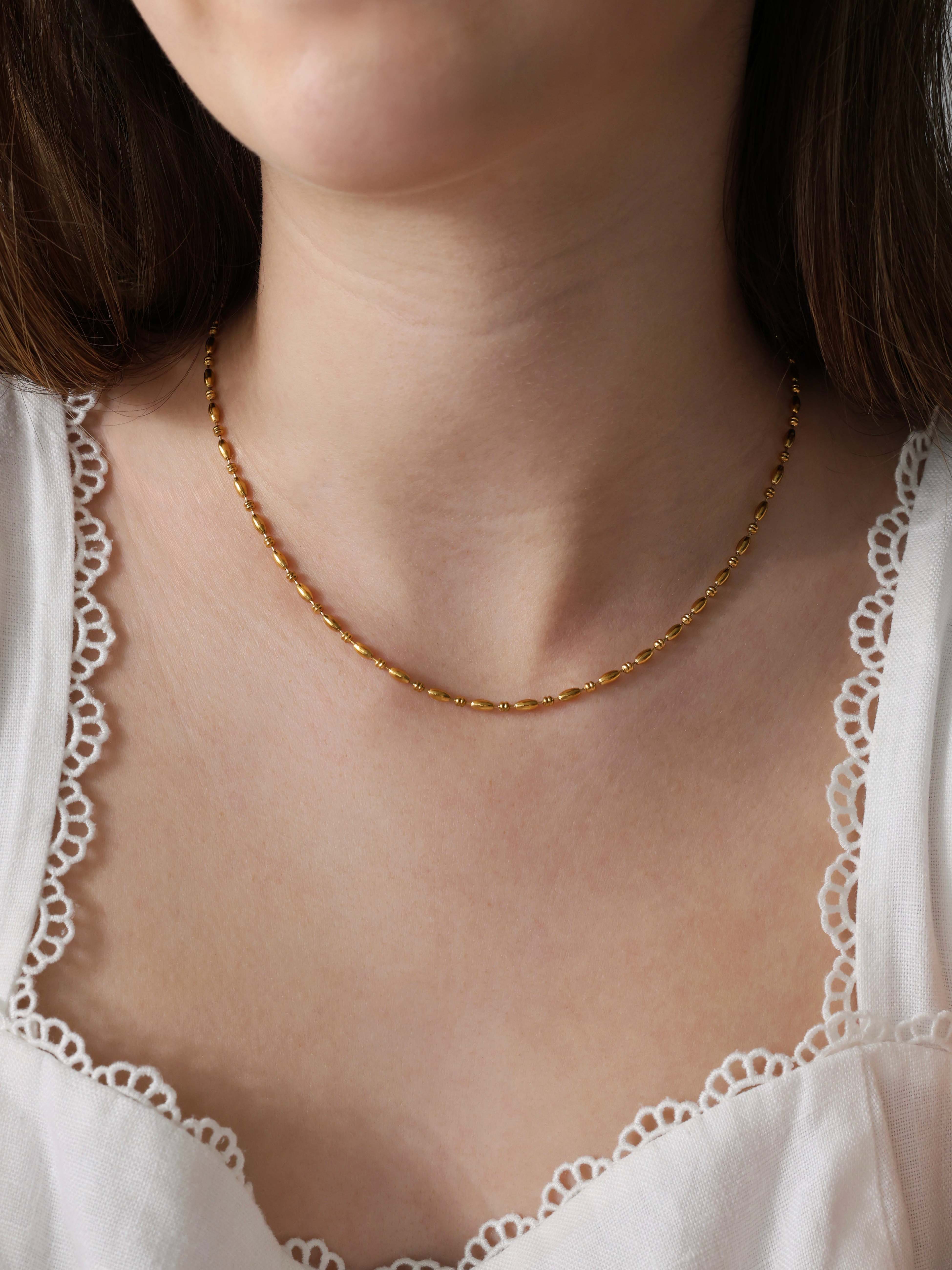 Liora Gold Chain Necklace - Stainless Steel