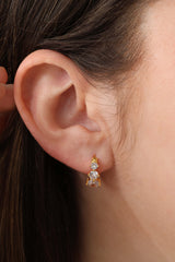 Feyglow 3 CZ Hoop Earrings GOLD