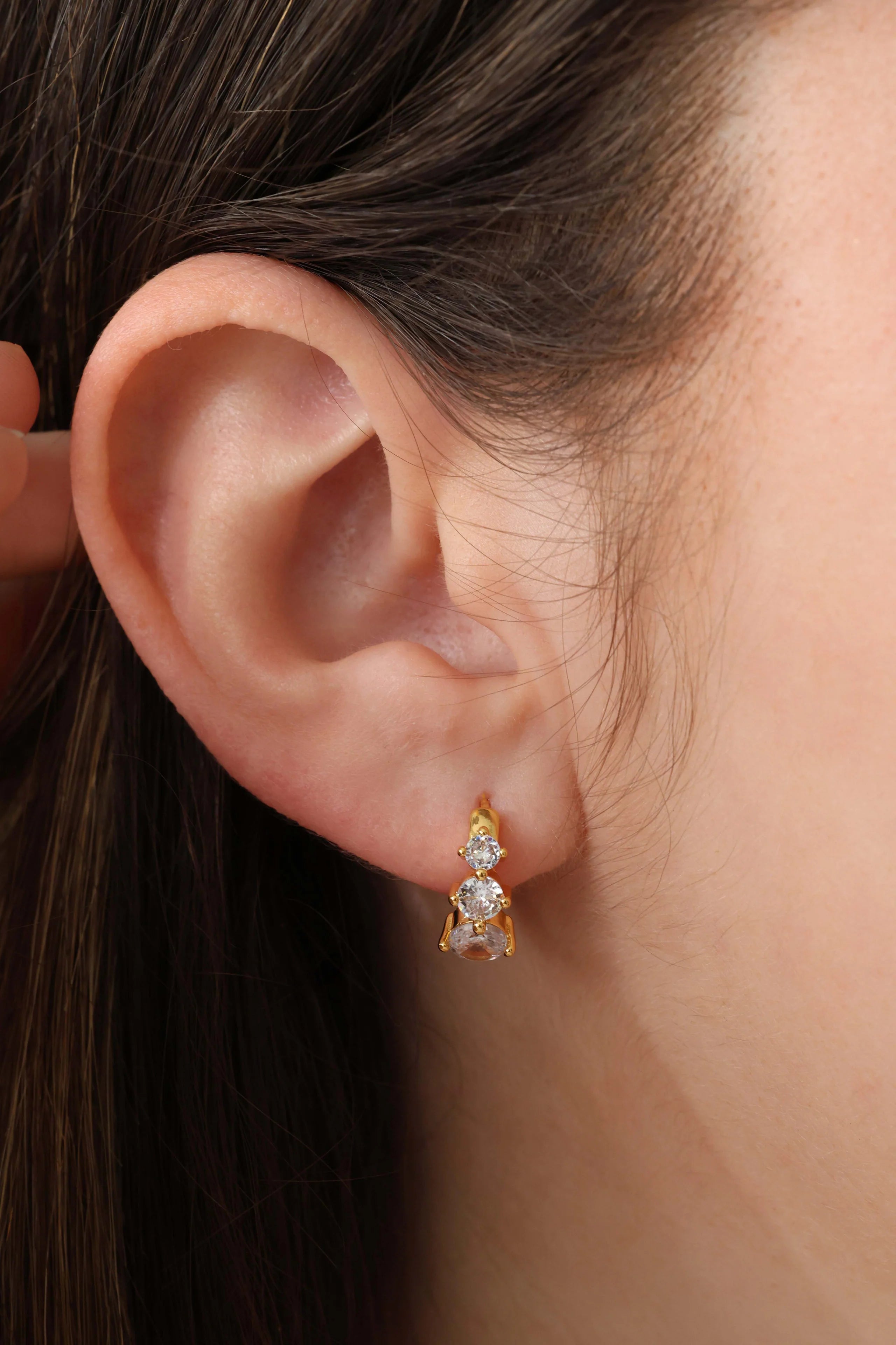 Feyglow 3 Cubic Hoop Earrings
