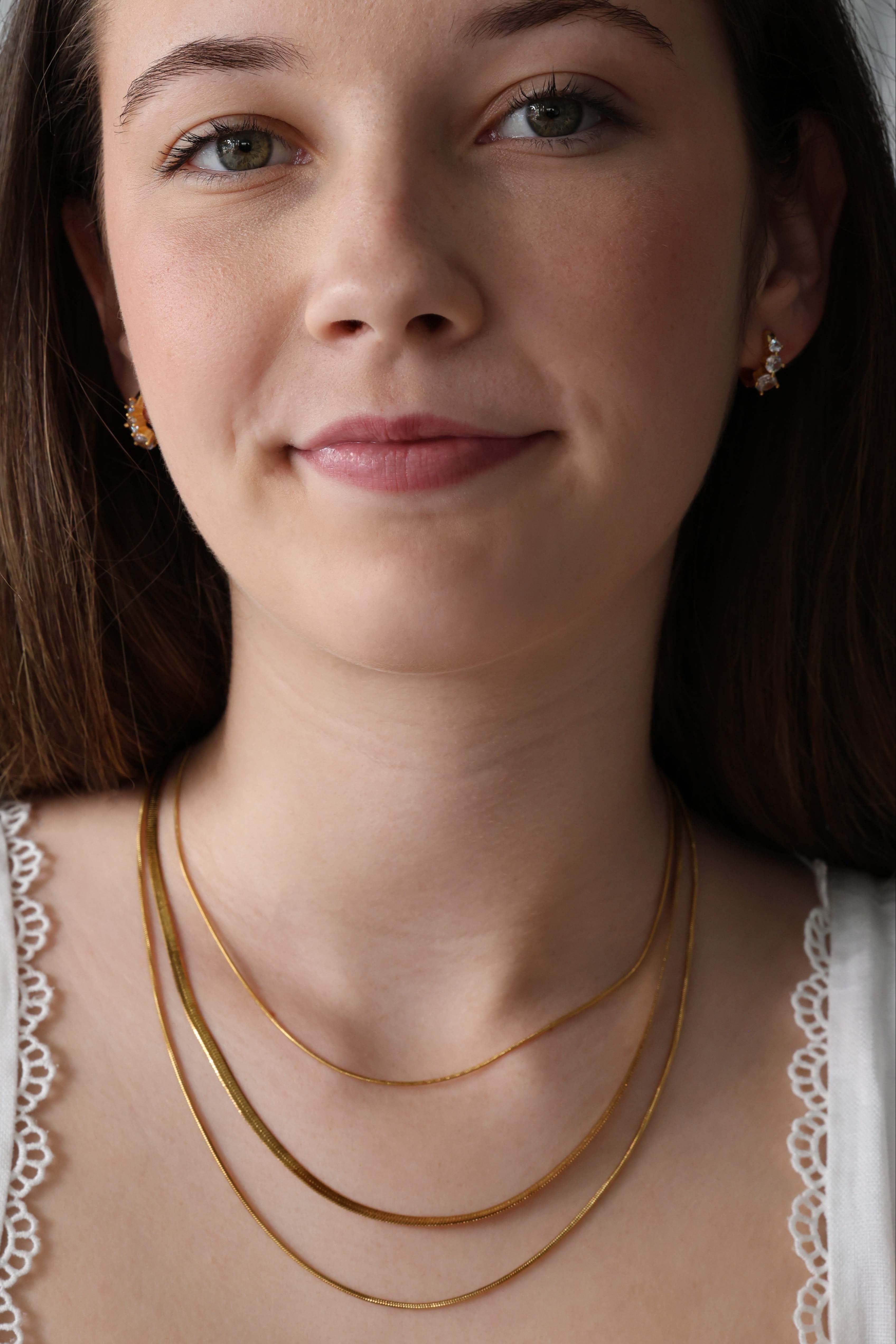 Feyglow 3 CZ Hoop Earrings GOLD
