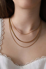 3 Layered Snake Chain Necklace - Stainless Steel