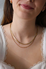 2 Layered Snake Chain Necklace - Stainless Steel