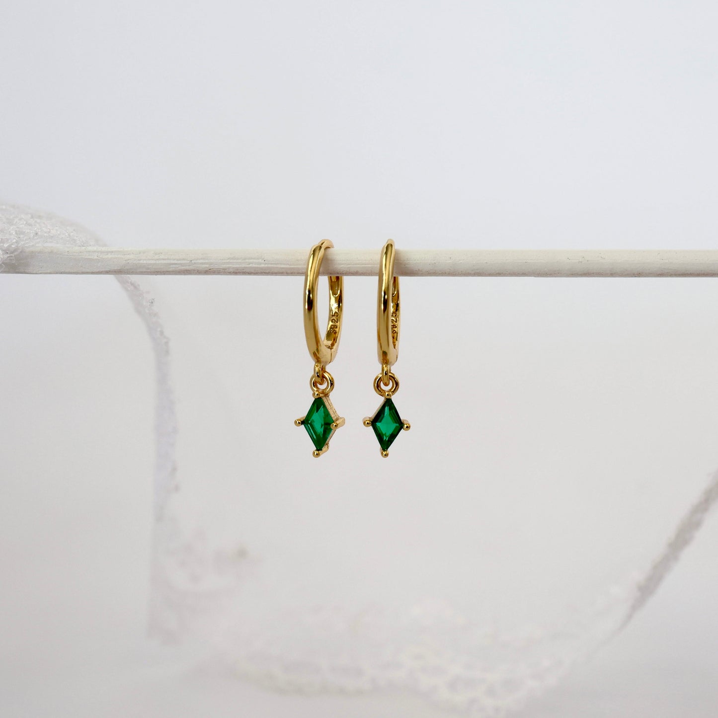 Mia Green Huggie Earring Set