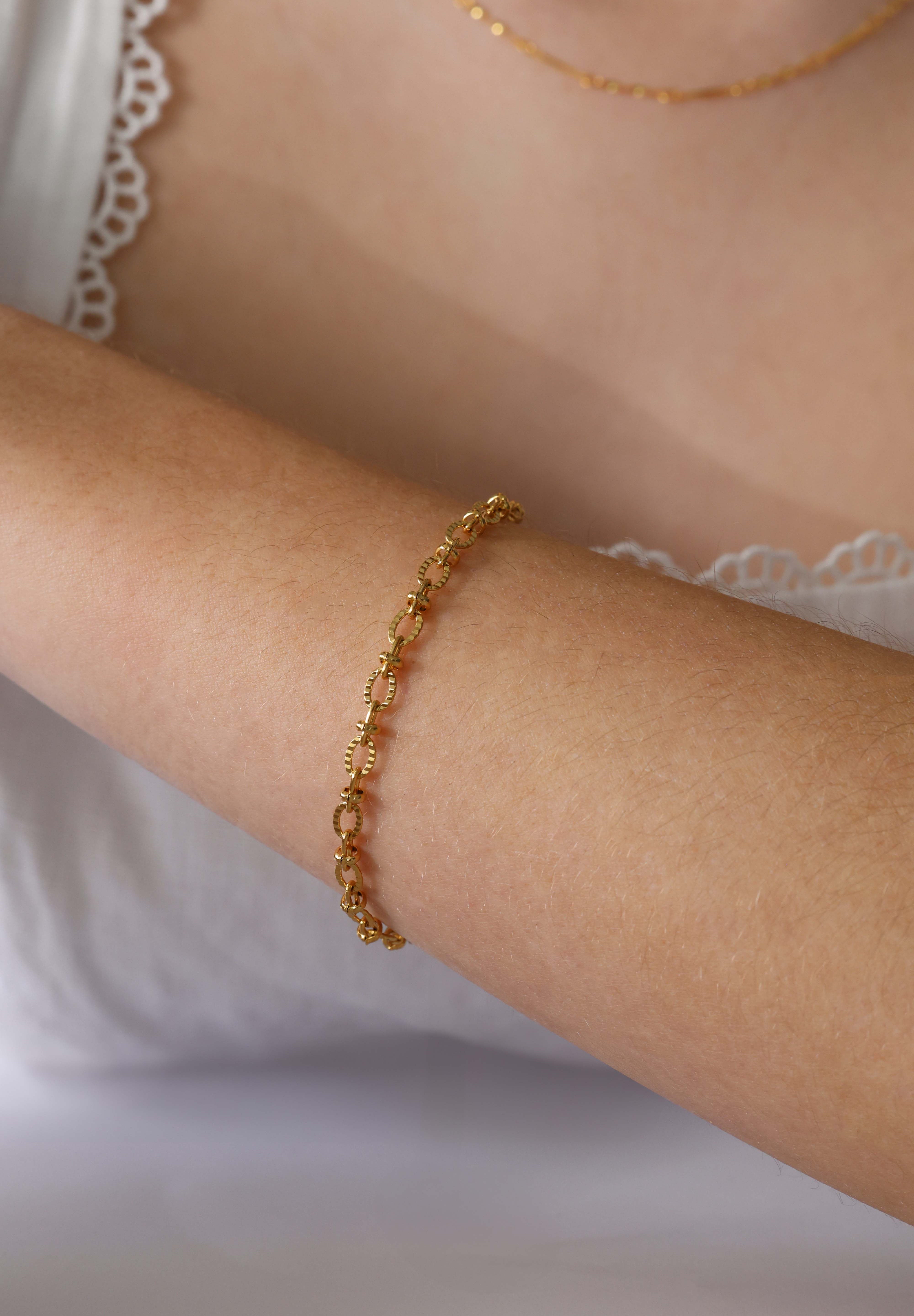 Elowen's Whisper Gold Chain Bracelet - Stainless Steel