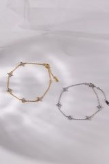 4 Clover Bracelet- Rhodium Plated Sterling Silver