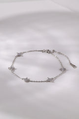 4 Clover Bracelet- Rhodium Plated Sterling Silver