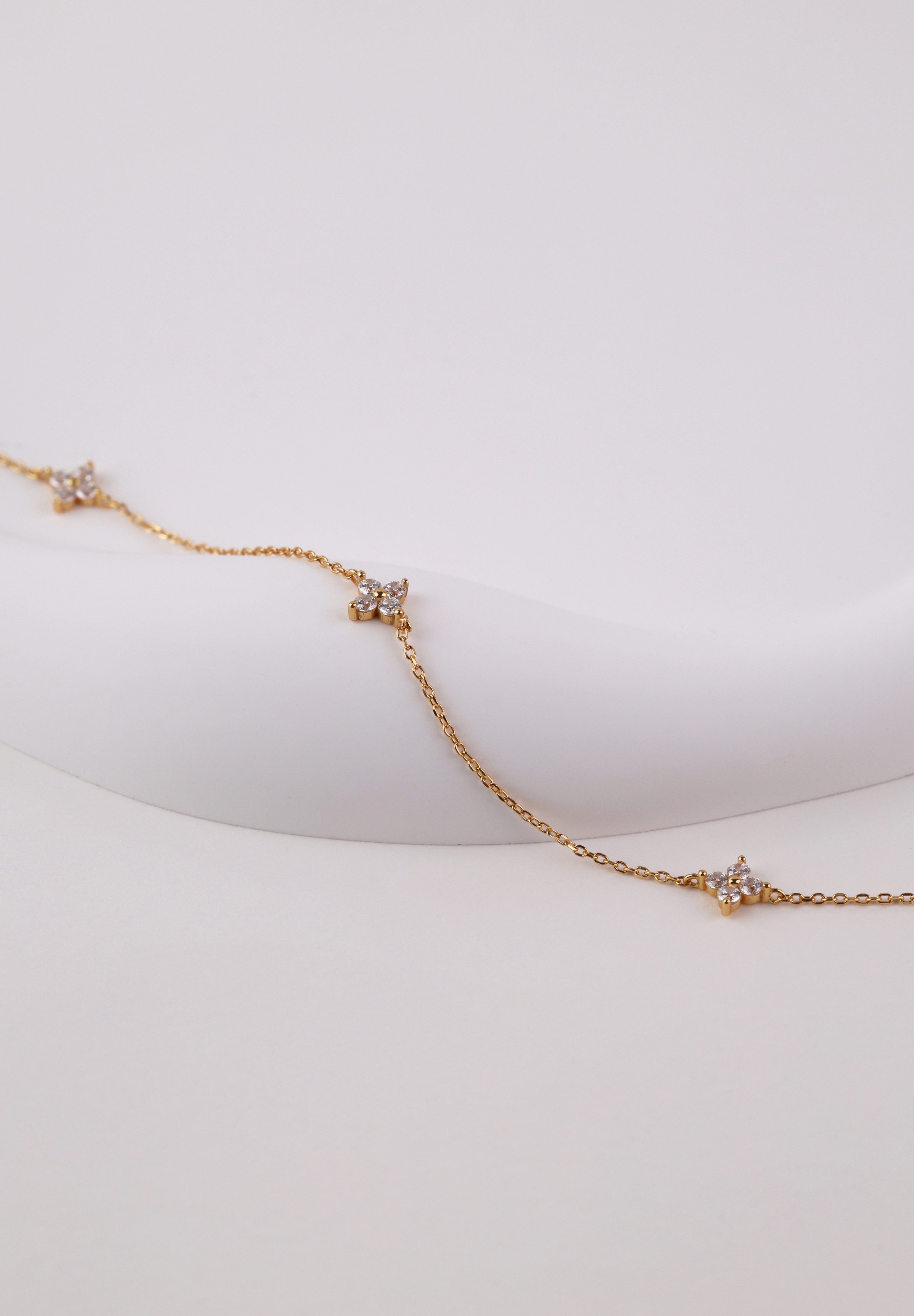 Blooming Grace Sterling Silver Necklace- Gold