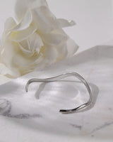 Selene Wave Silver Bangle - Stainless Steel