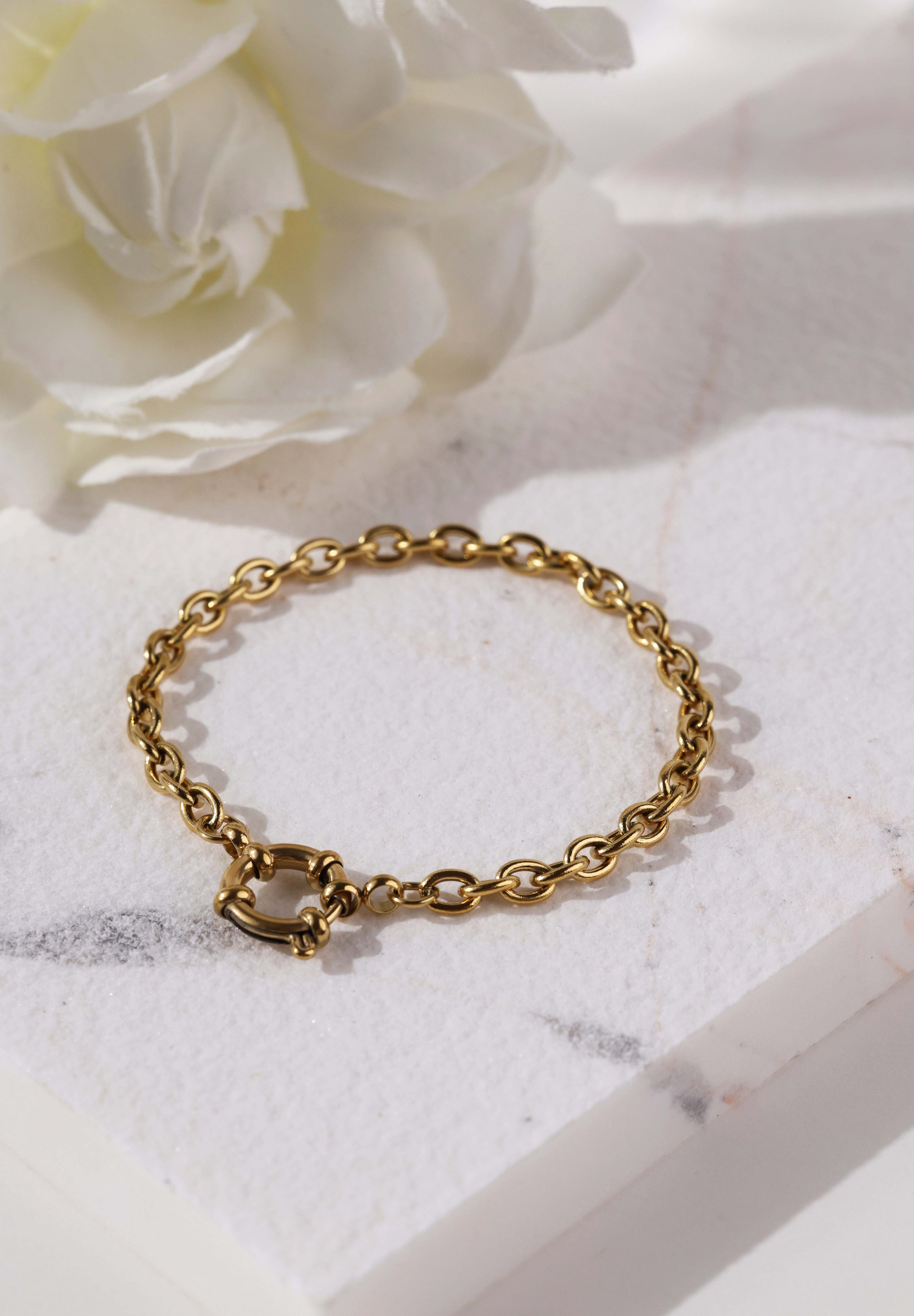 Rosetta Bold Gold Chain Bracelet - Stainless Steel