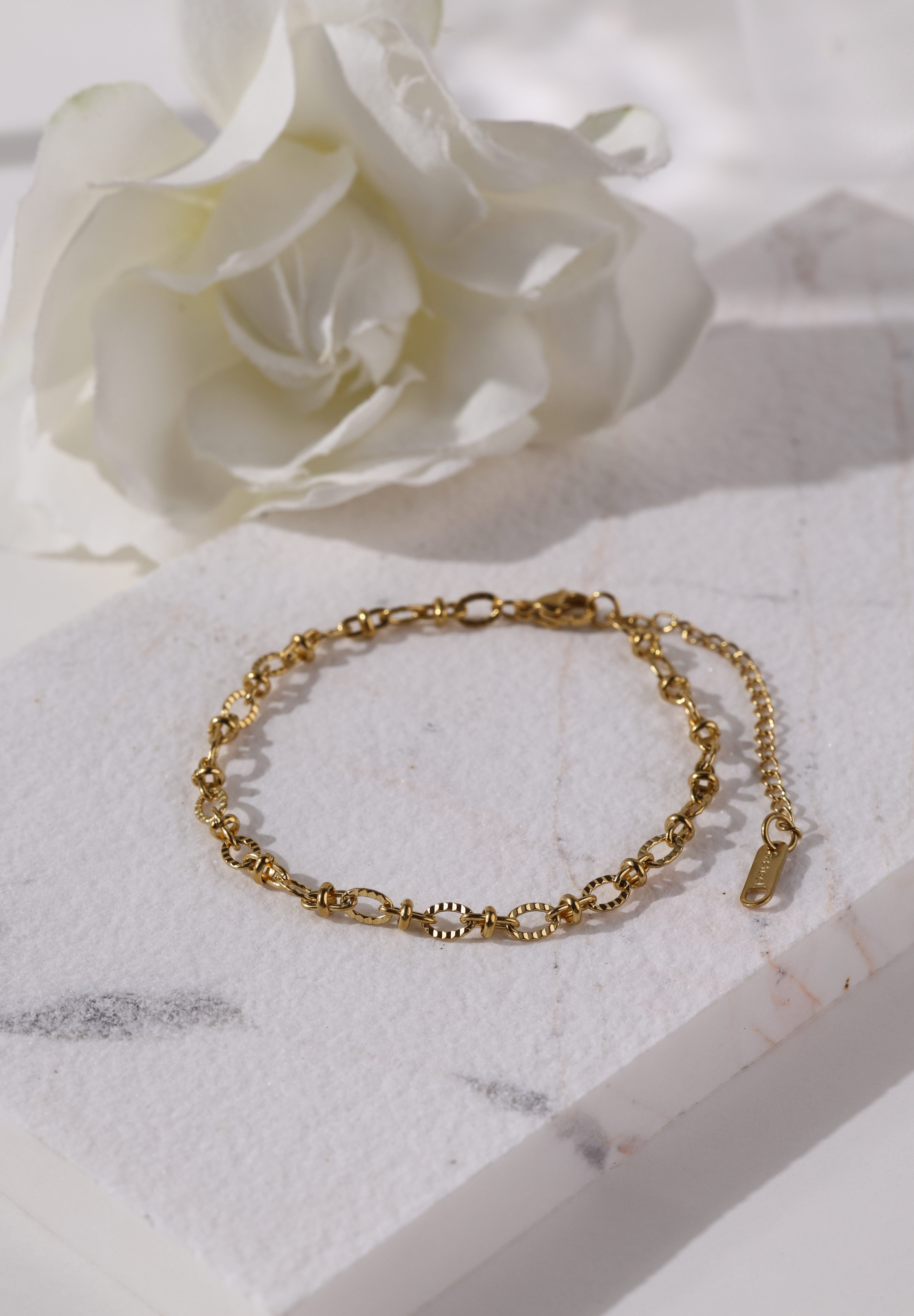 Elowen's Whisper Gold Chain Bracelet - Stainless Steel